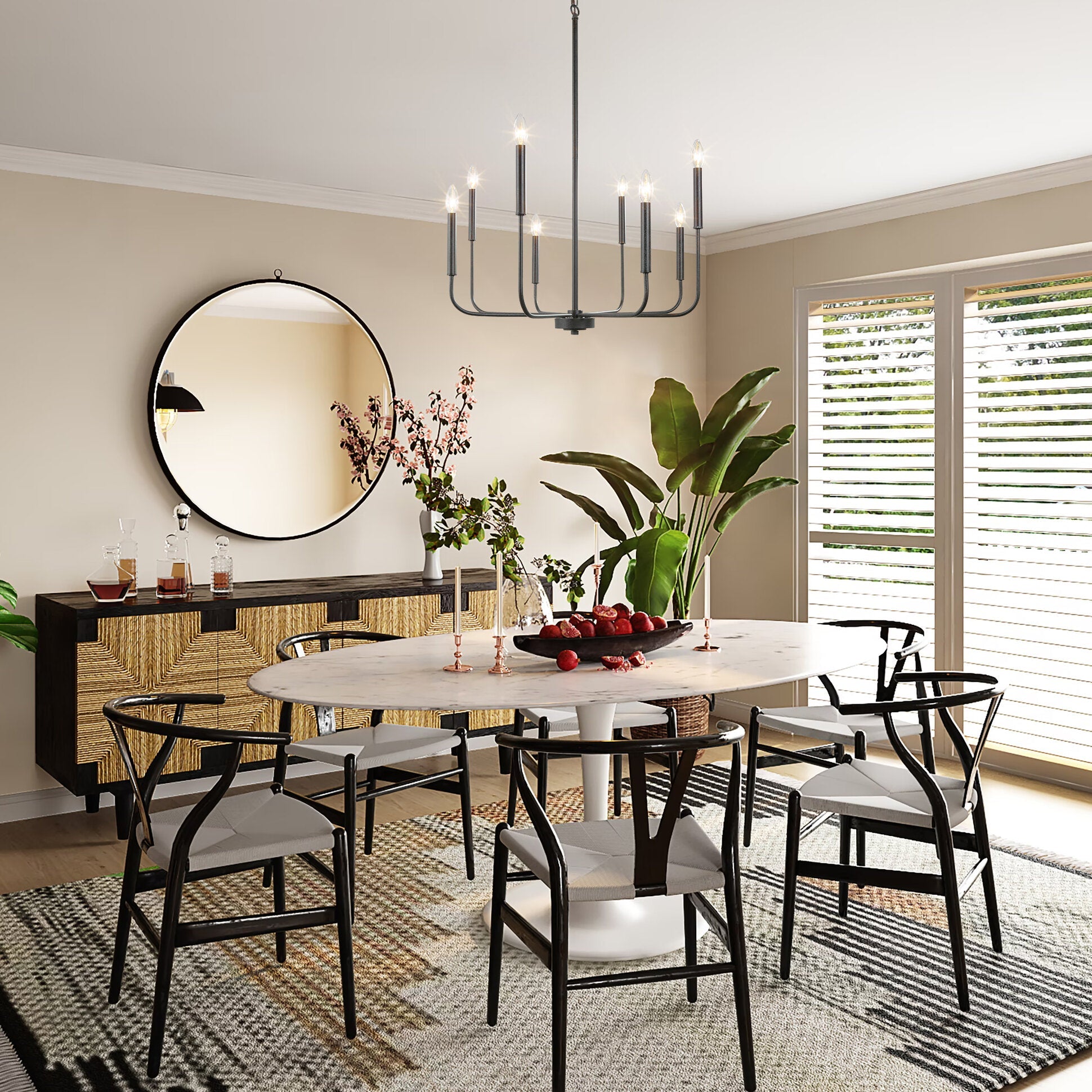 Ulfuvys Modern Candle Industrial Metal Chandelier