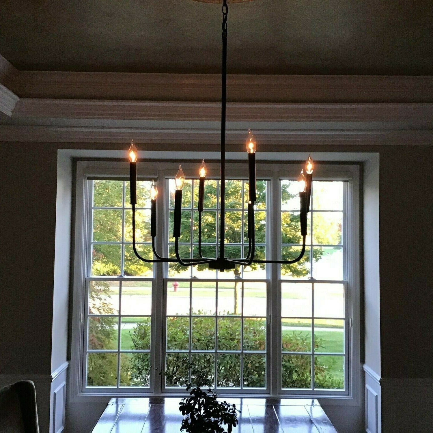 Ulfuvys Modern Candle Industrial Metal Chandelier
