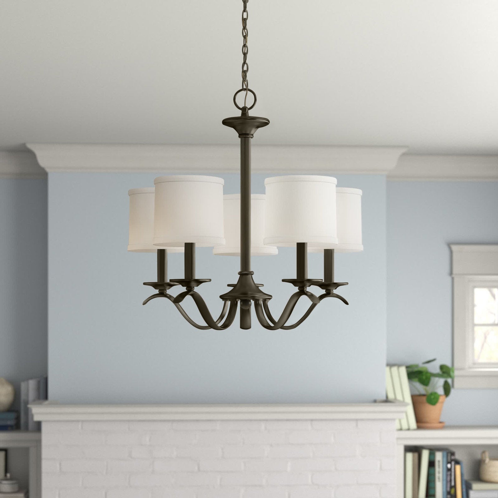 Vatnuvys Traditional Premium Brass Fabric Metal Chandelier
