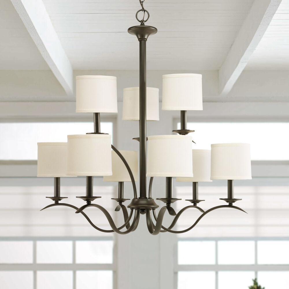 Vatnuvys Traditional Premium Brass Fabric Metal Chandelier
