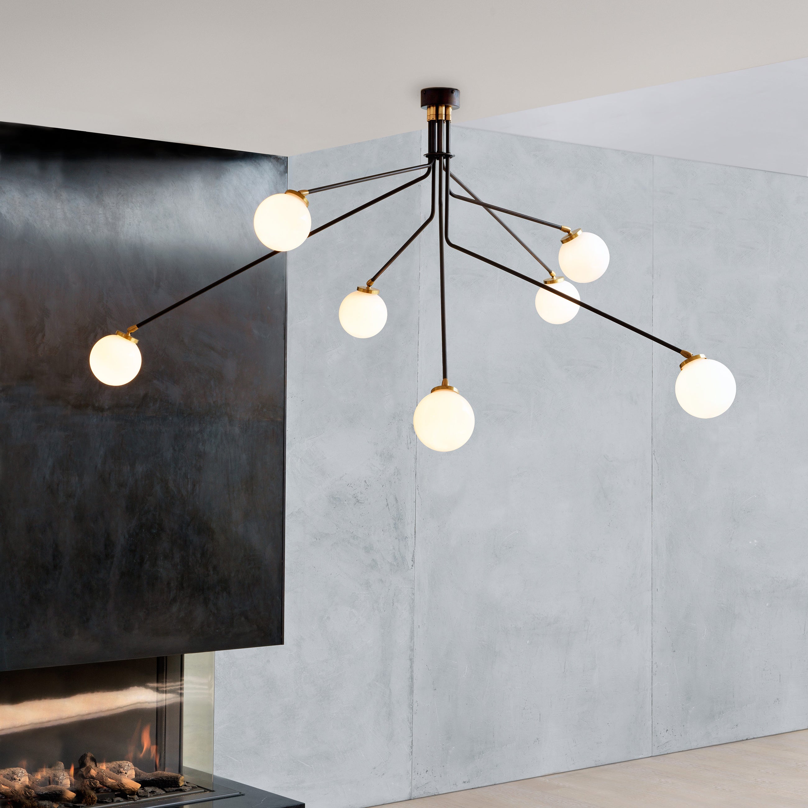 Vatnuvyo Modern Minimalist Brass Metal Glass Ceiling Lamp