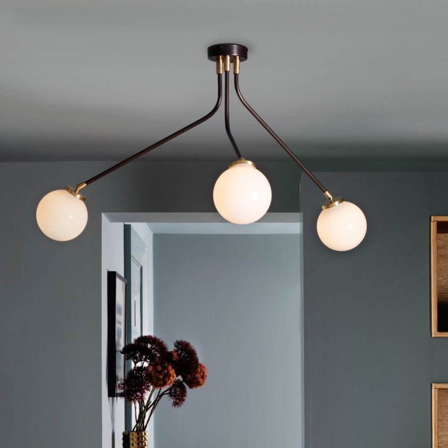 Vatnuvyo Modern Minimalist Brass Metal Glass Ceiling Lamp