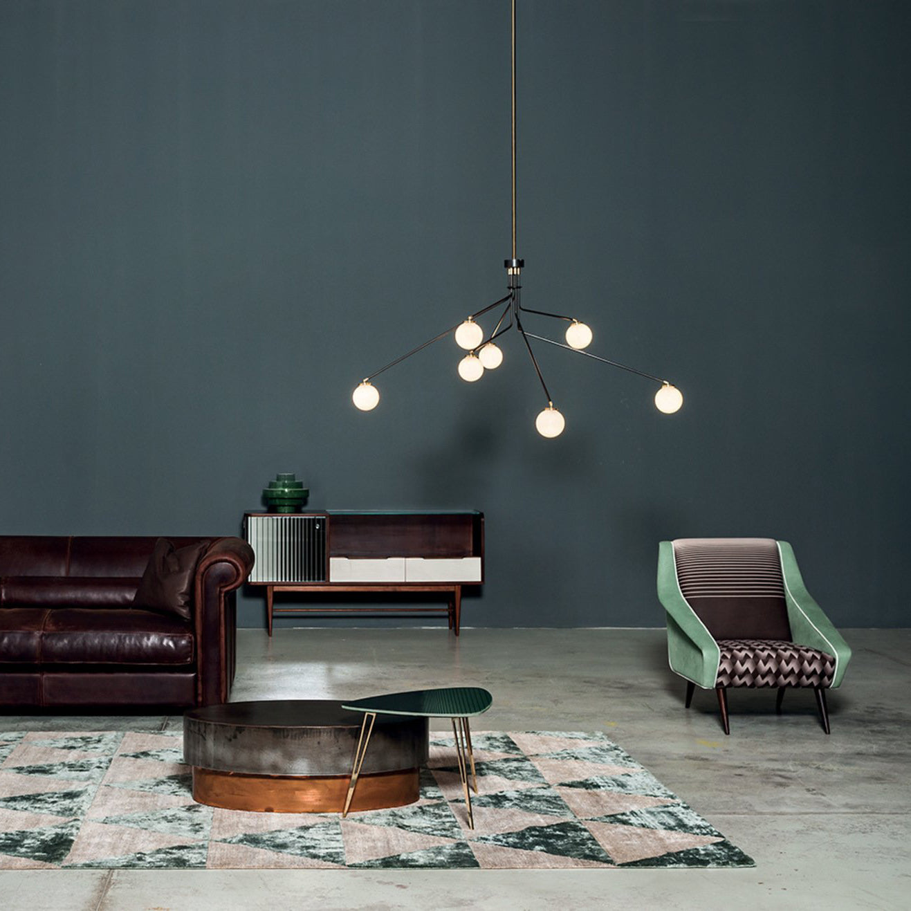 Vatnuvyo Modern Minimalist Brass Metal Glass Ceiling Lamp