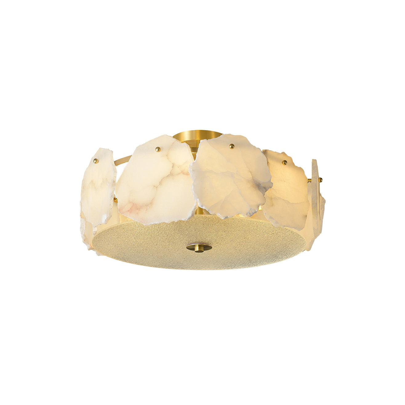 Zoruvys Sophisticated Disc Flat Alabaster Glass Ceiling Light