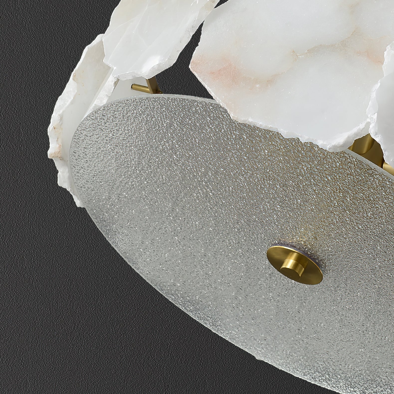 Zoruvys Sophisticated Disc Flat Alabaster Glass Ceiling Light