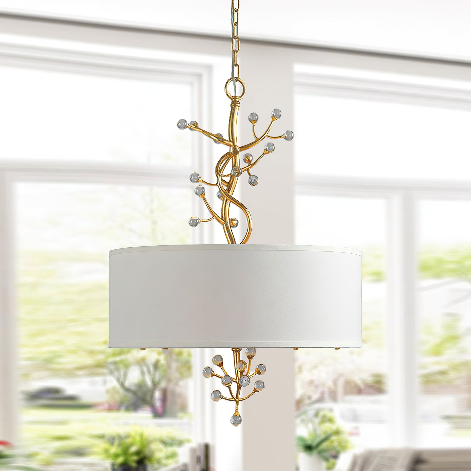 Asbury Individual Creativity Crystal Fabric Pendant Lamp - Lamp Copper