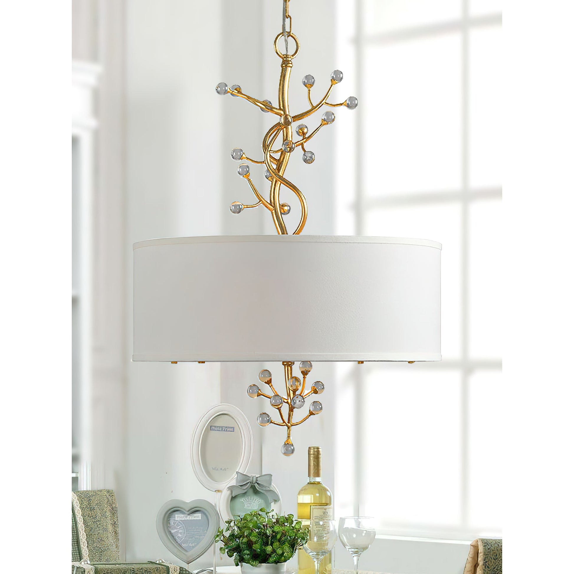 Asbury Individual Creativity Crystal Fabric Pendant Lamp - Lamp Copper