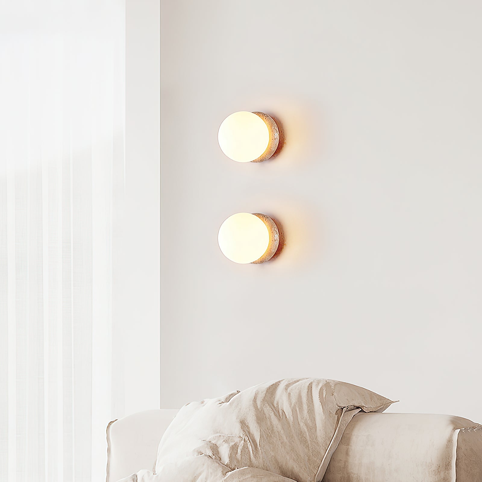 Blikuvys Modern Minimalist Travertine Glass Wall Lamp - Lamp Copper