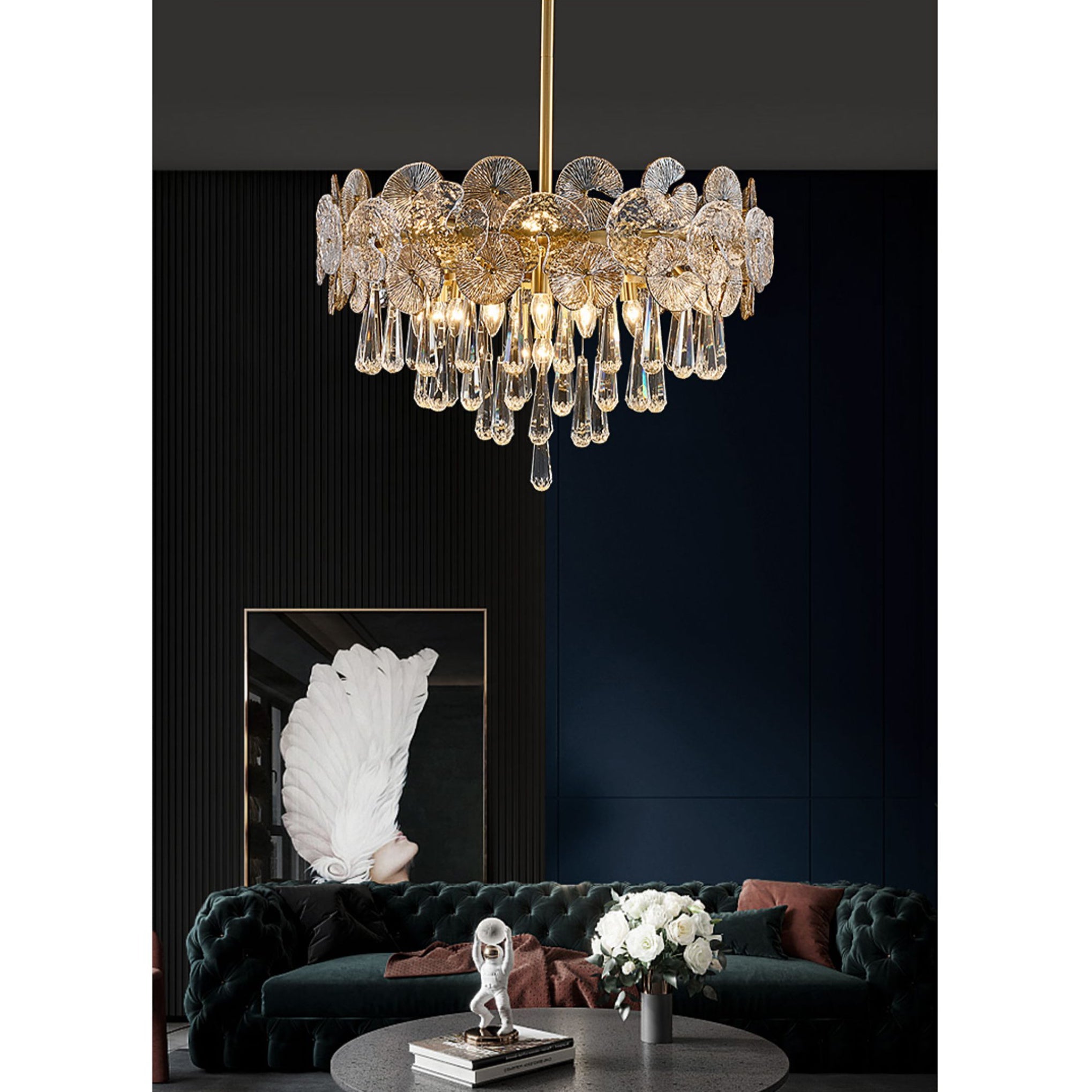 Caeluvyo Postmodern Luxury Elegance Crystal Chandelier