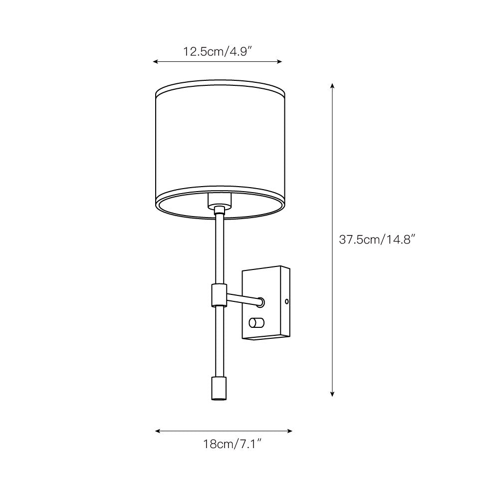 Eirikuvyo Modern Minimalist Metal Fabric Wall Lamp - Lamp Copper