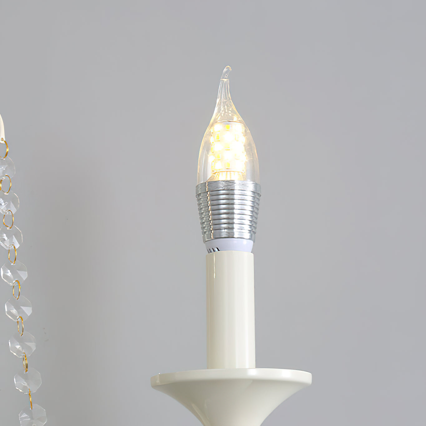Jarnbruvys Traditional Candle Metal Crystal Wall Lamp - Lamp Copper