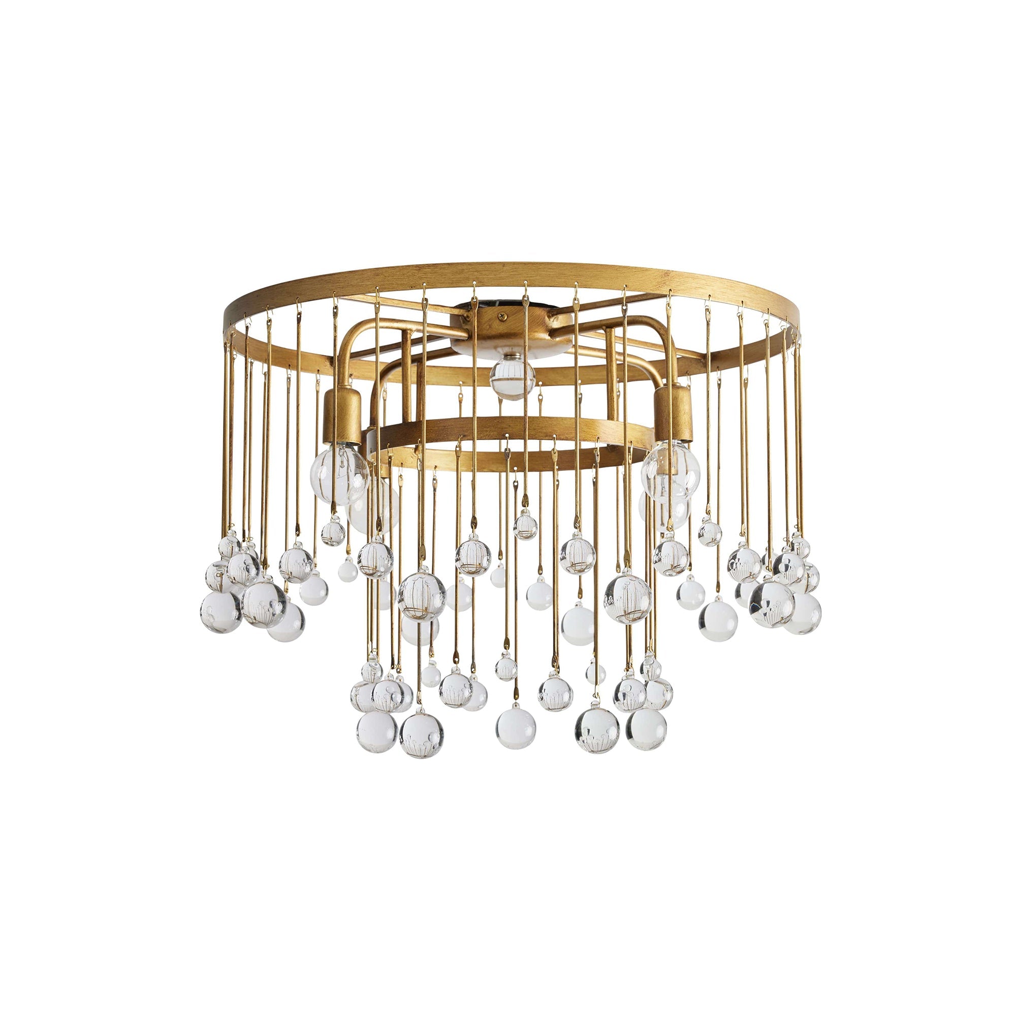 Fljotuvyo Postmodern Luxury Brass Crystal Flush Mount Ceiling Lamp