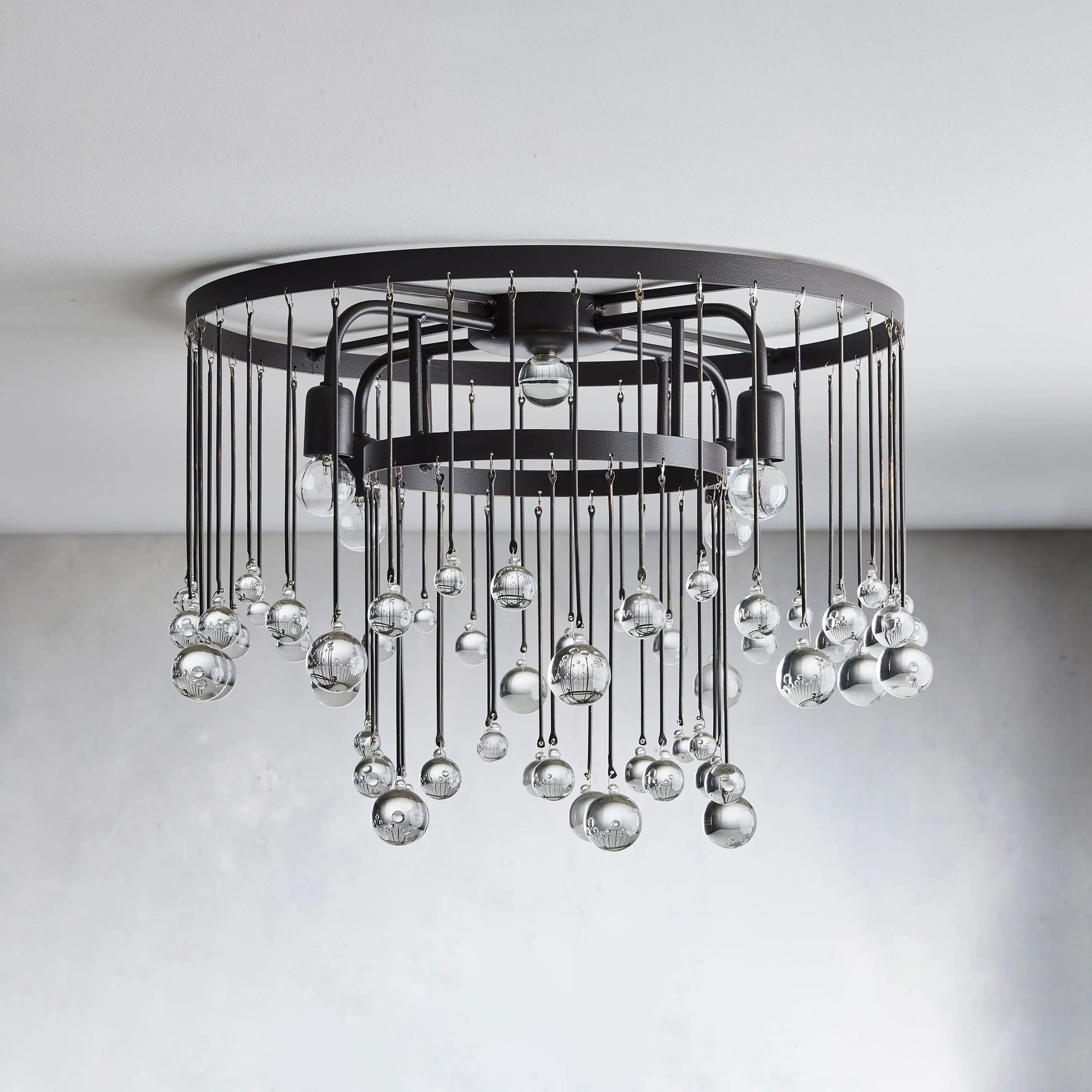 Fljotuvyo Postmodern Luxury Brass Crystal Flush Mount Ceiling Lamp