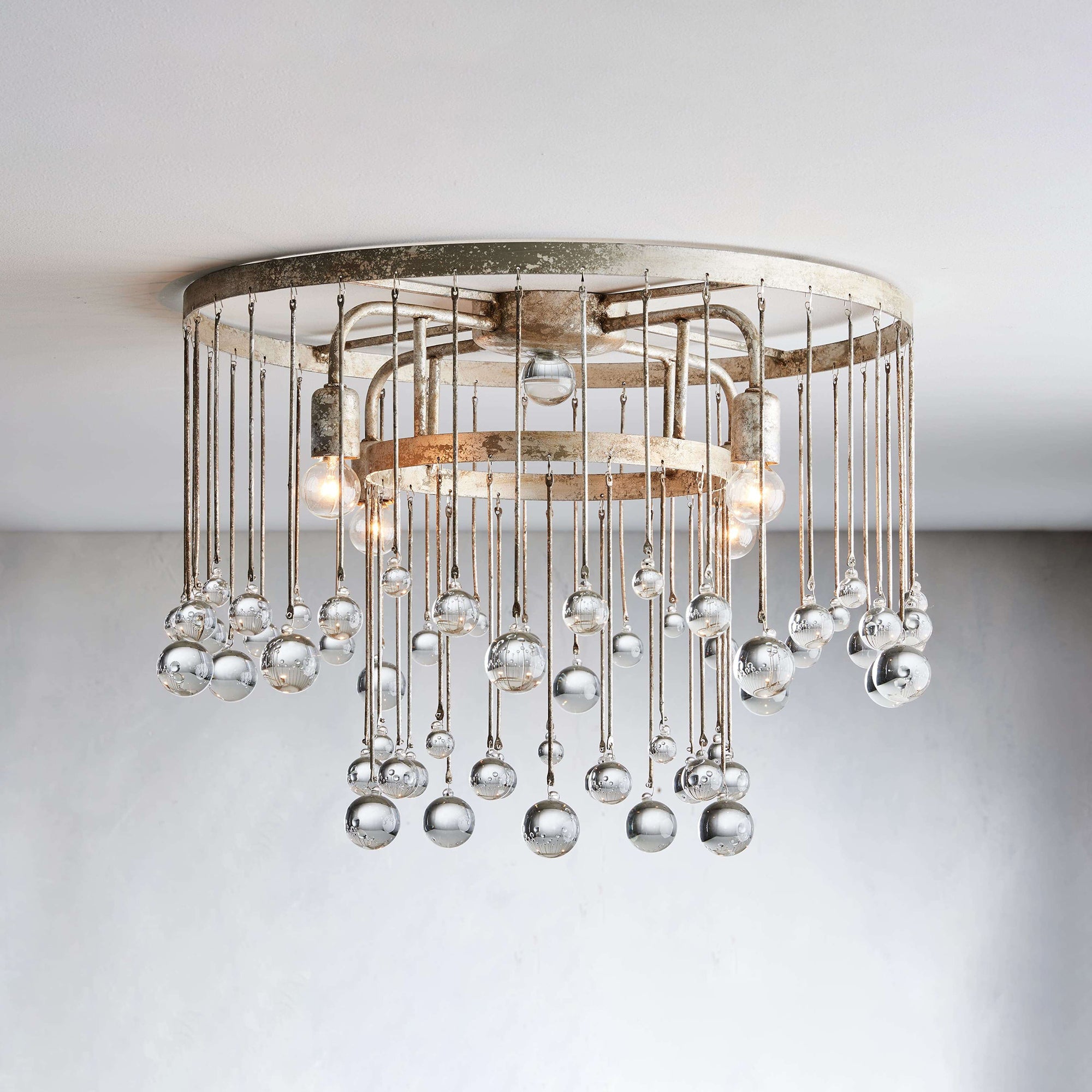 Fljotuvyo Postmodern Luxury Brass Crystal Flush Mount Ceiling Lamp