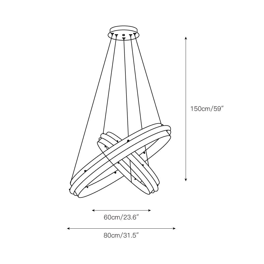Himinuvyo Modern Minimalist LED Acrylic Metal Chandelier