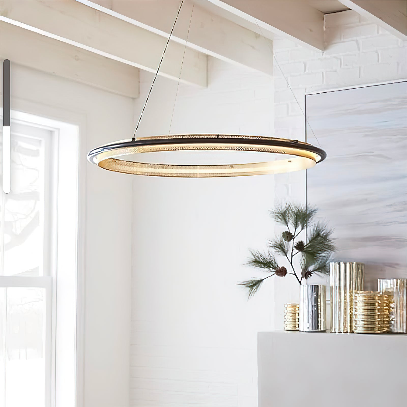 Himinuvyo Modern Minimalist LED Acrylic Metal Chandelier