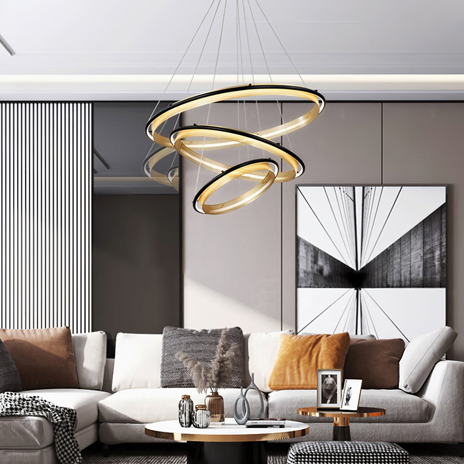 Himinuvyo Modern Minimalist LED Acrylic Metal Chandelier