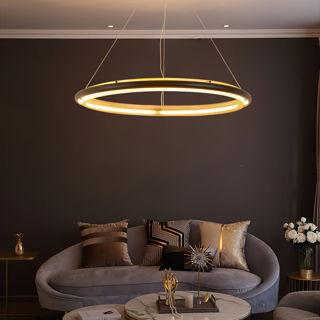 Himinuvyo Modern Minimalist LED Acrylic Metal Chandelier