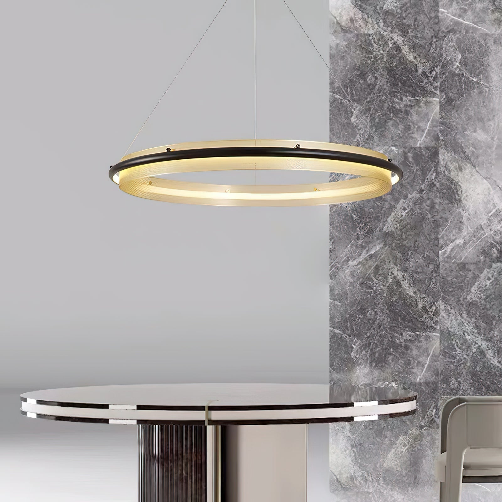 Himinuvyo Modern Minimalist LED Acrylic Metal Chandelier