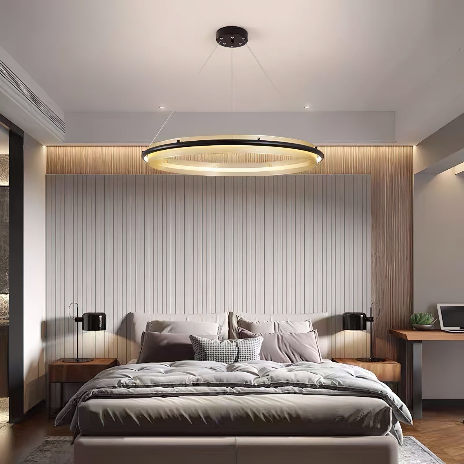 Himinuvyo Modern Minimalist LED Acrylic Metal Chandelier
