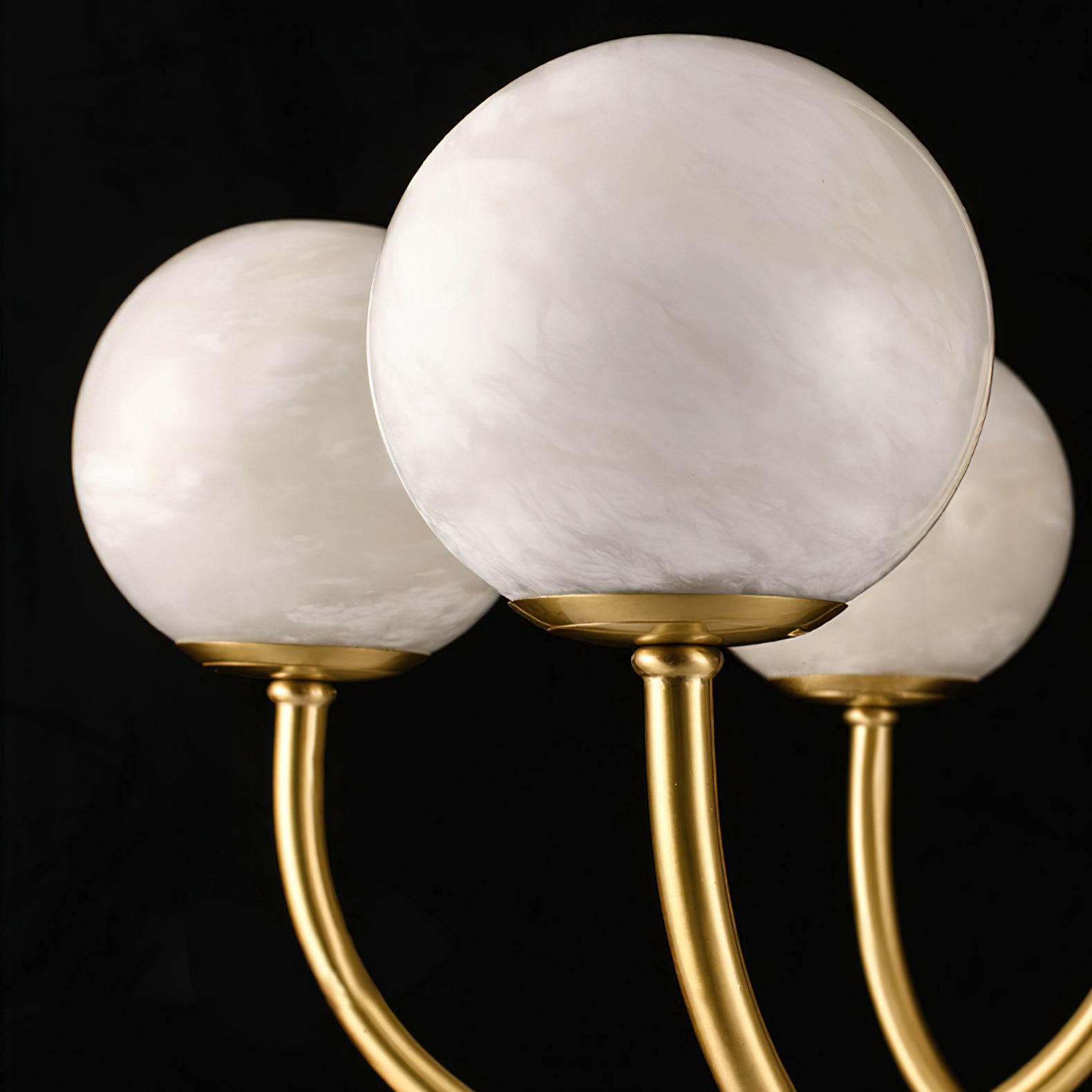 Mjolkuvys Modern Minimalist Globe Brass Alabaster Chandelier