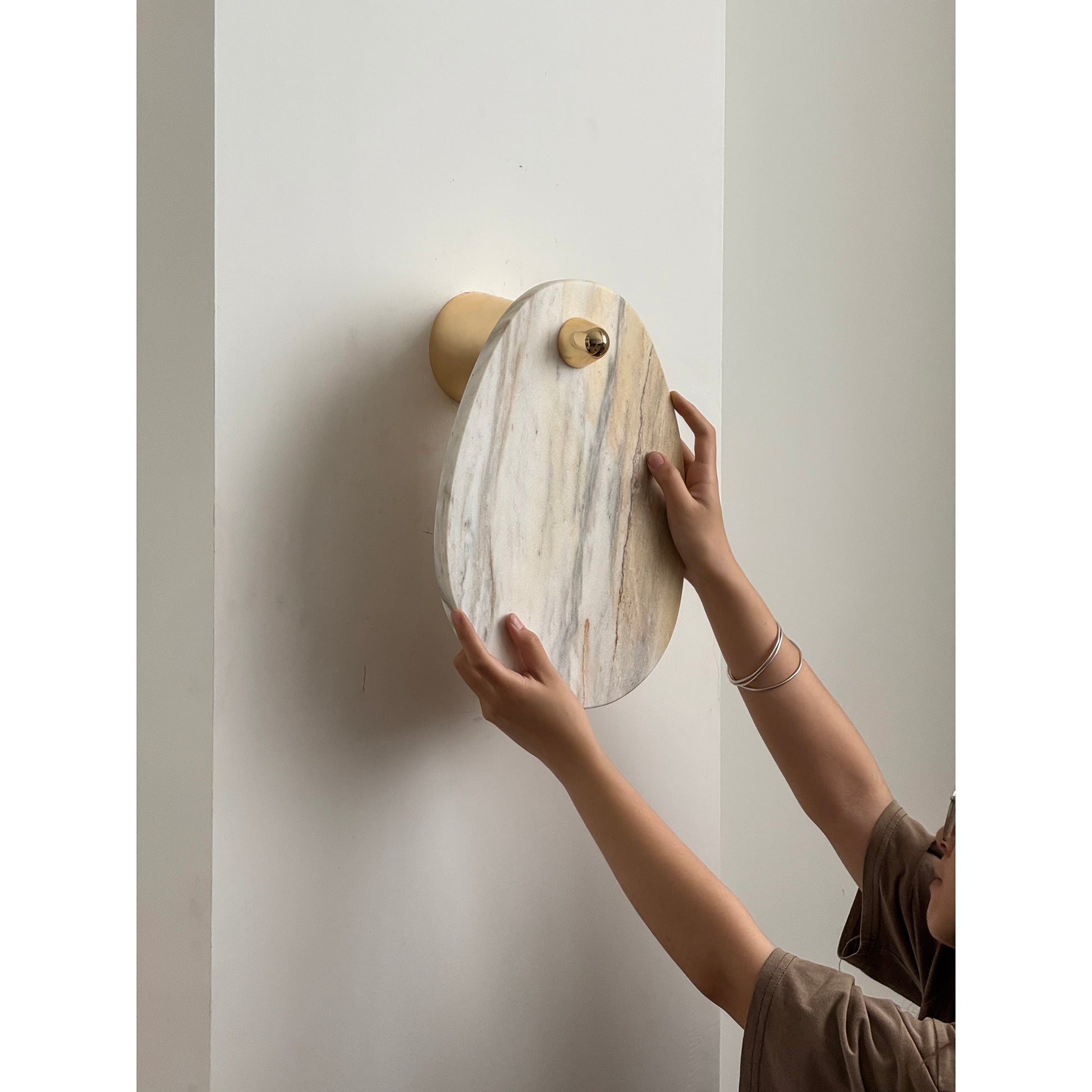 Norduvys Modern Luxurious Metal Marble Wall Lamp - Lamp Copper