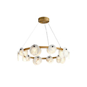 Ostruvys Postmodern Luxury Brass Alabaster Chandelier