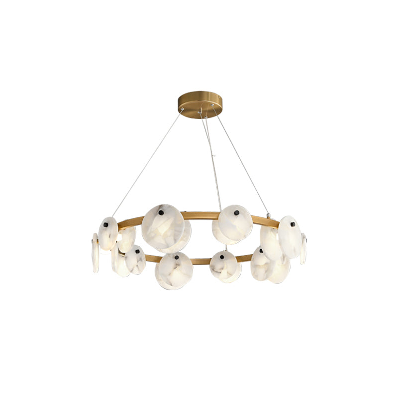 Ostruvys Postmodern Luxury Brass Alabaster Chandelier
