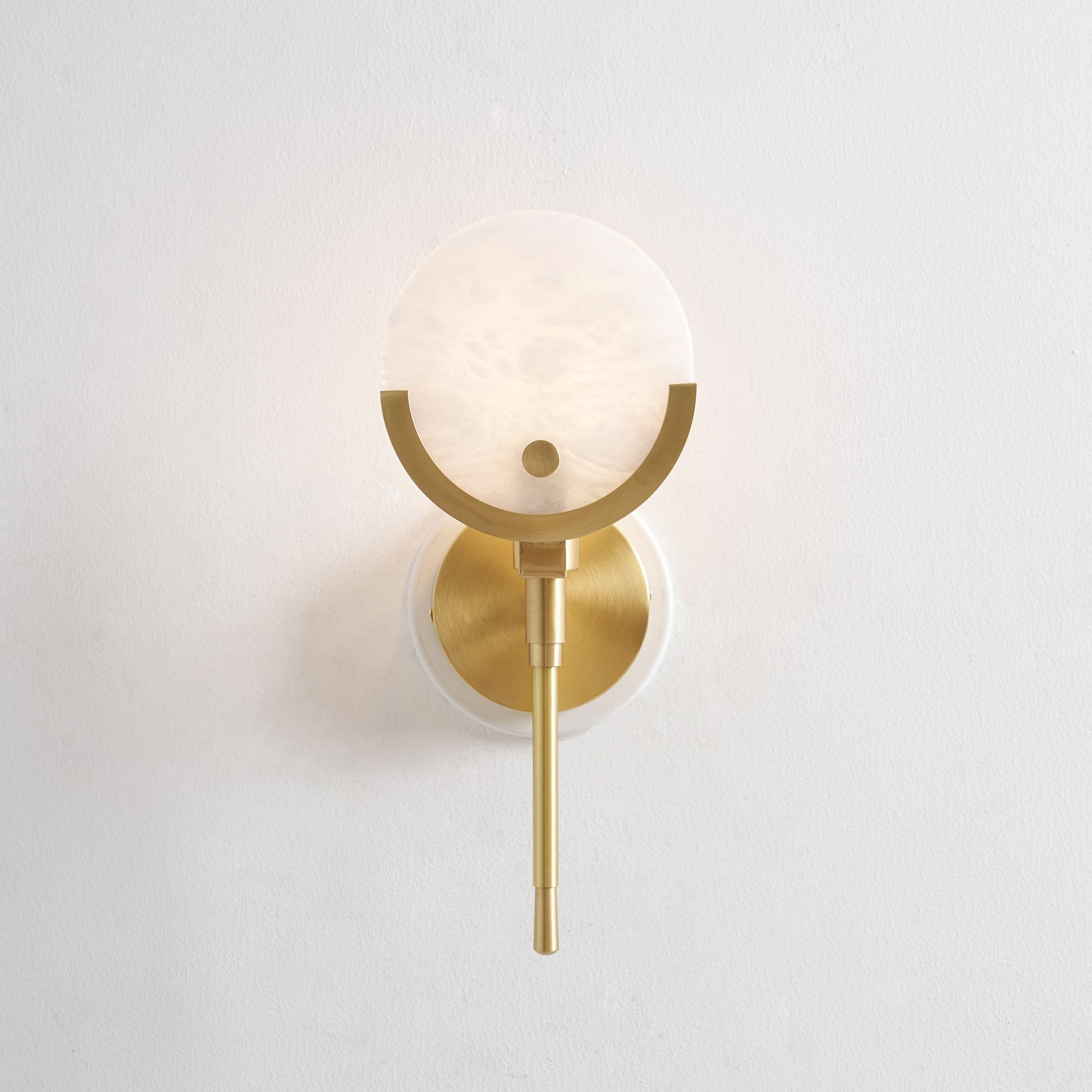 Ljomuvyo Modern Minimalist Brass Alabaster Sconce Wall Lamp - Lamp Copper
