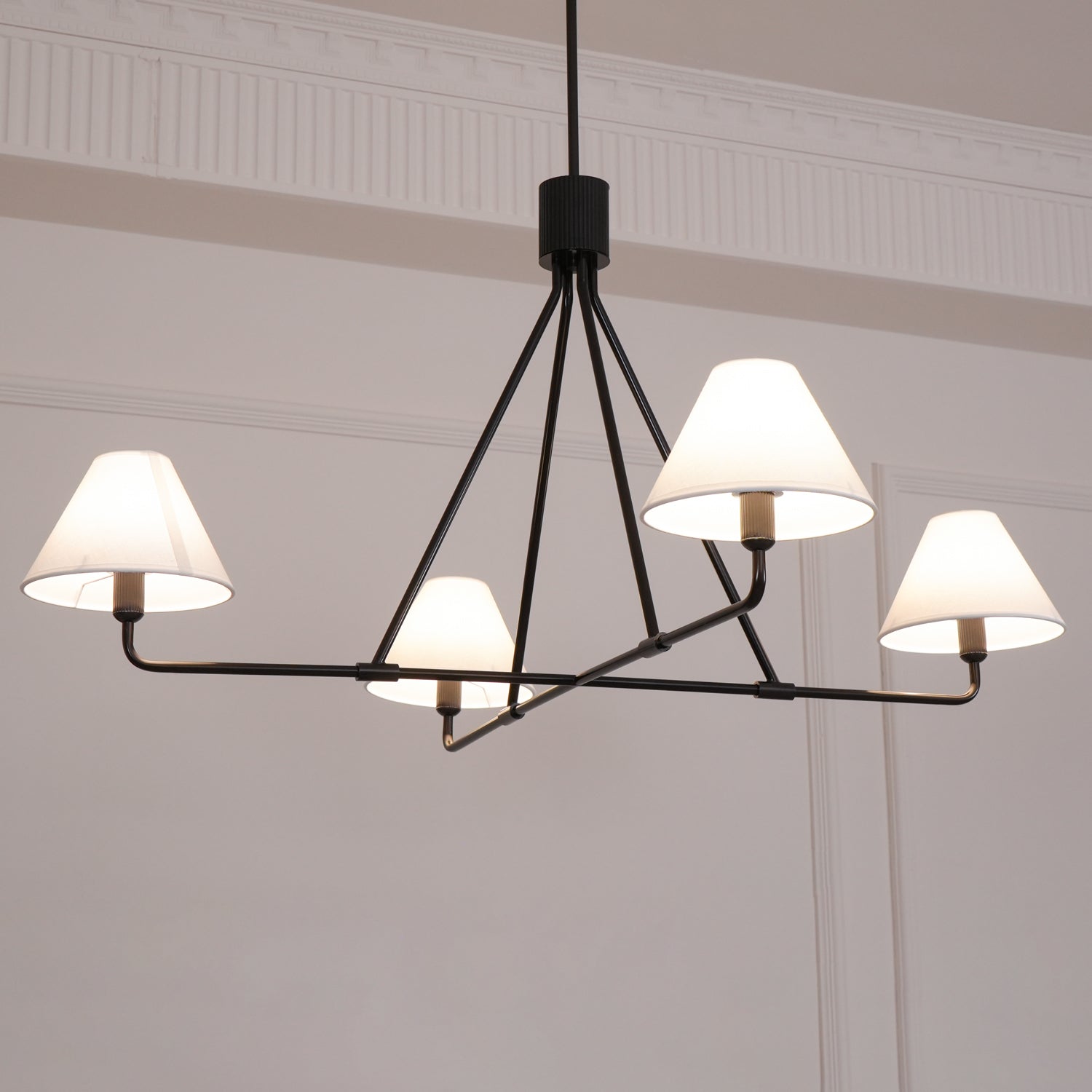 Ornuvyh Vintage Industrial Metal Fabric Chandelier