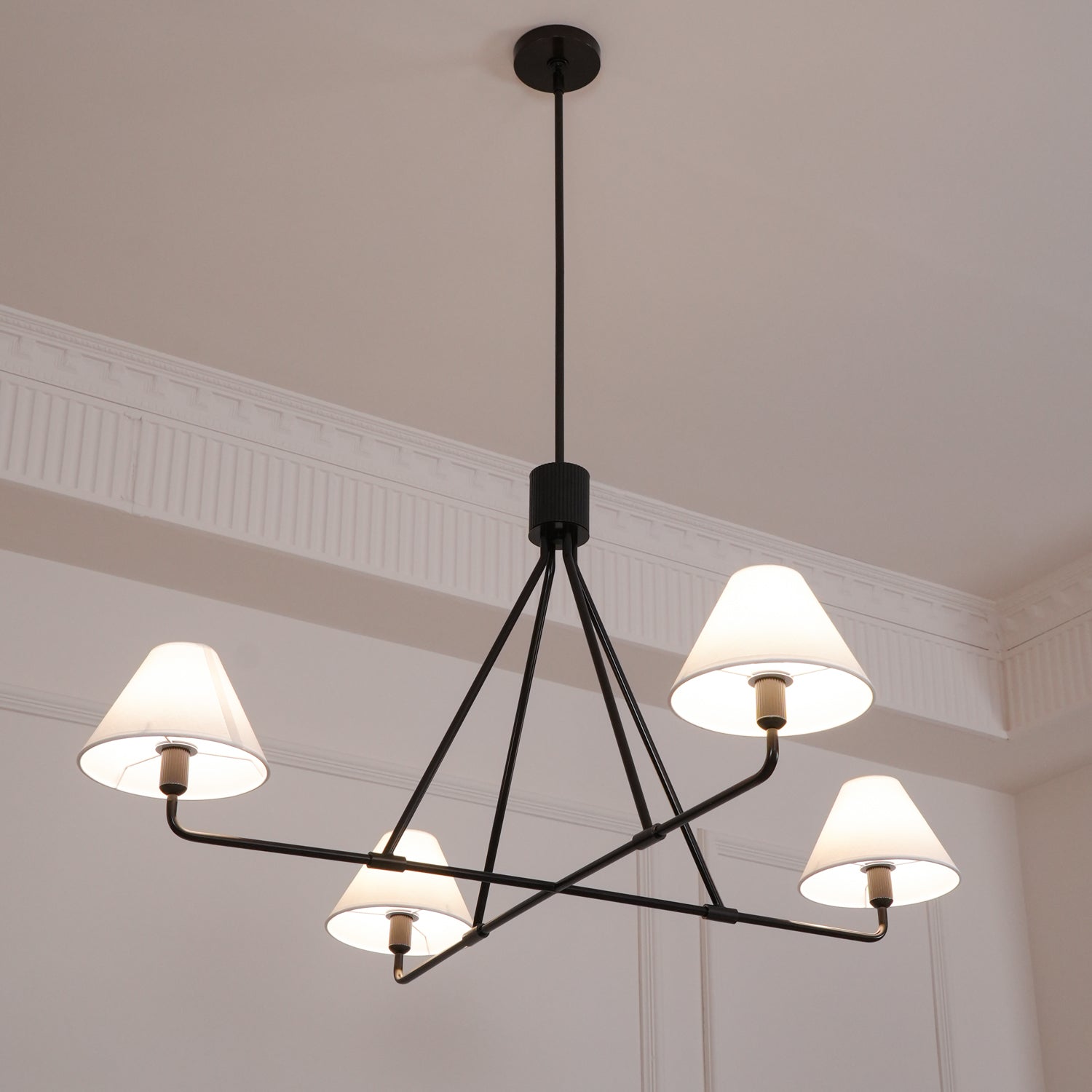 Ornuvyh Vintage Industrial Metal Fabric Chandelier