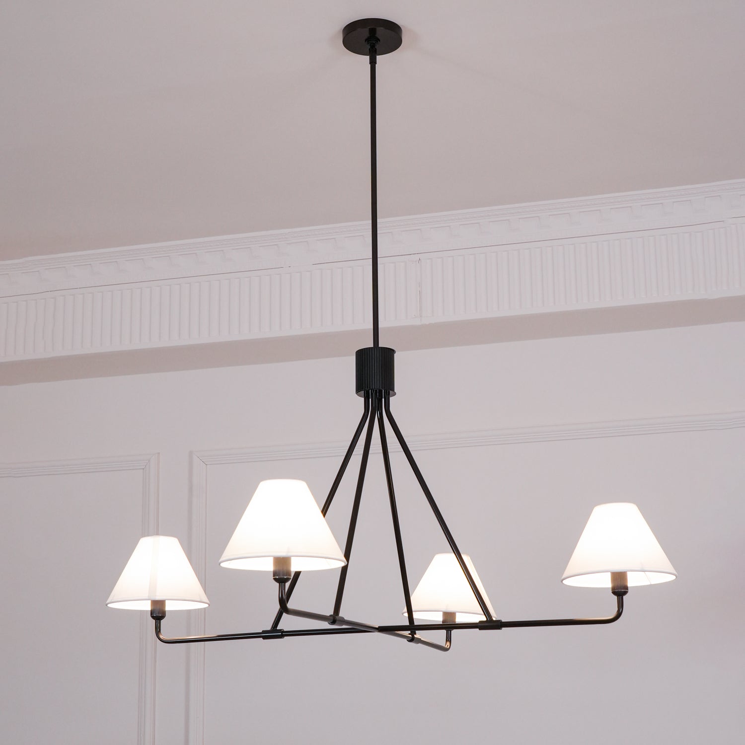 Ornuvyh Vintage Industrial Metal Fabric Chandelier