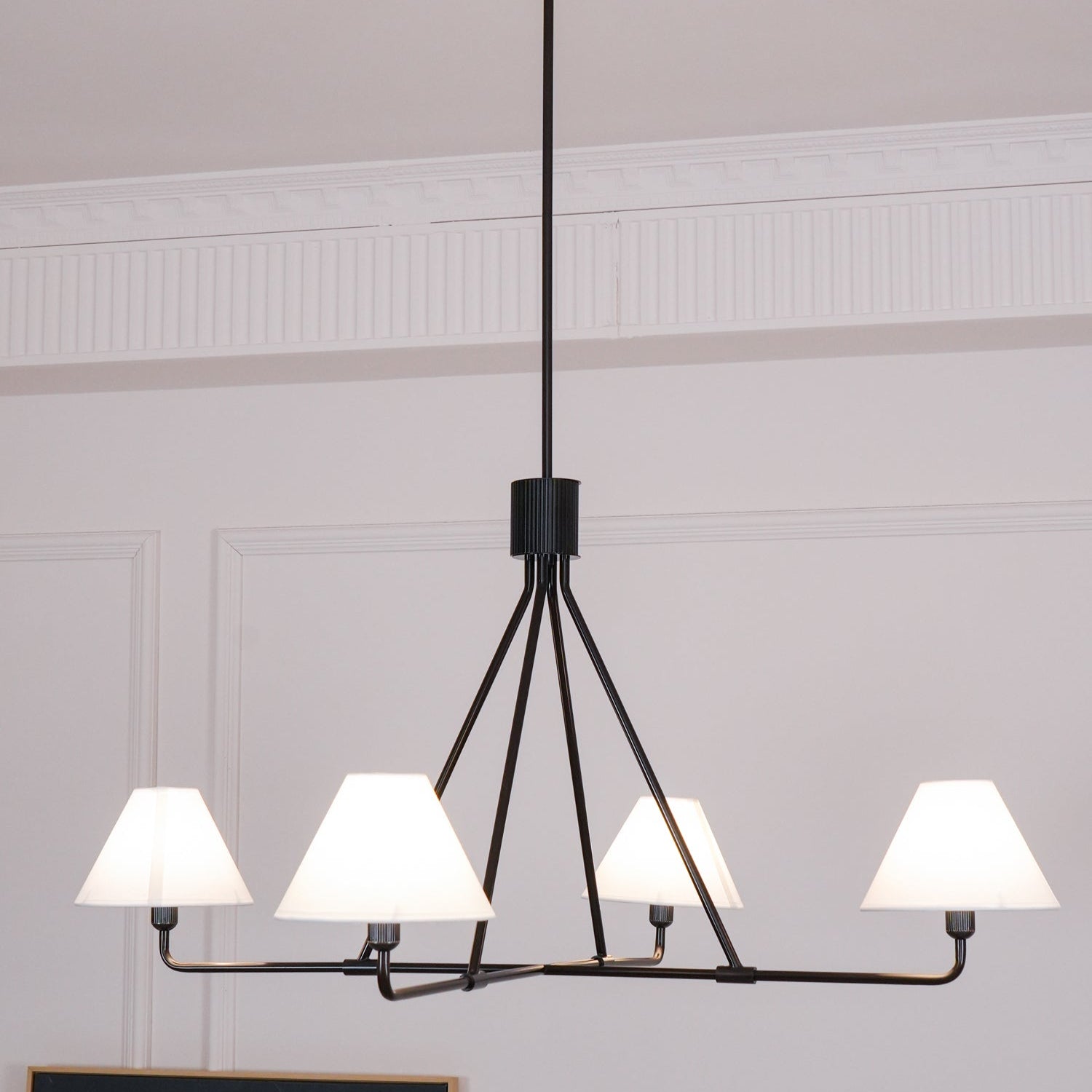 Ornuvyh Vintage Industrial Metal Fabric Chandelier