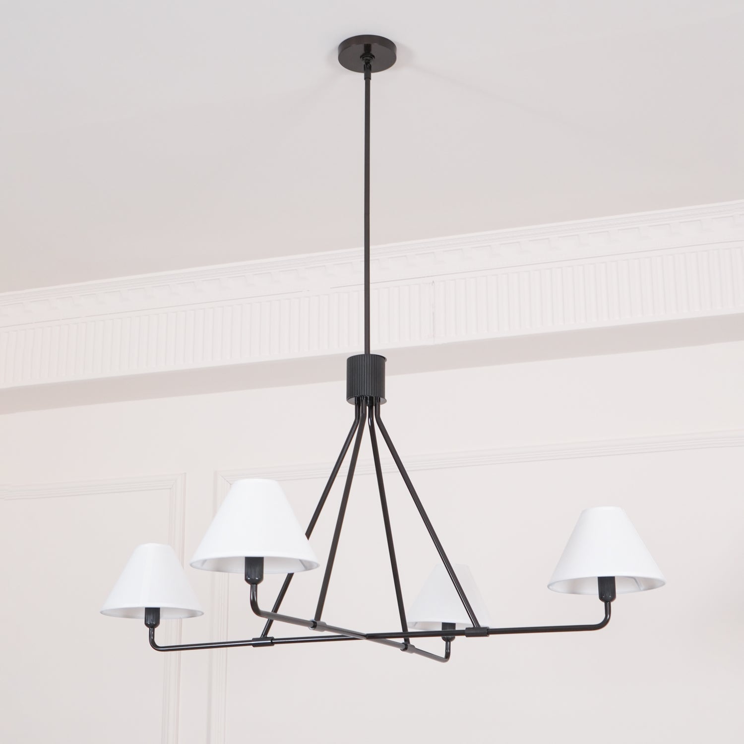 Ornuvyh Vintage Industrial Metal Fabric Chandelier