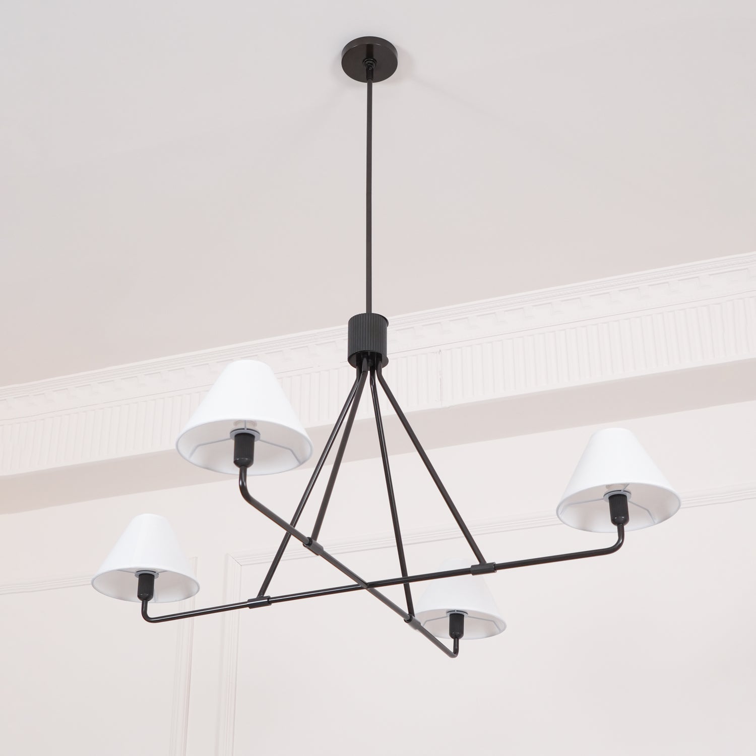 Ornuvyh Vintage Industrial Metal Fabric Chandelier