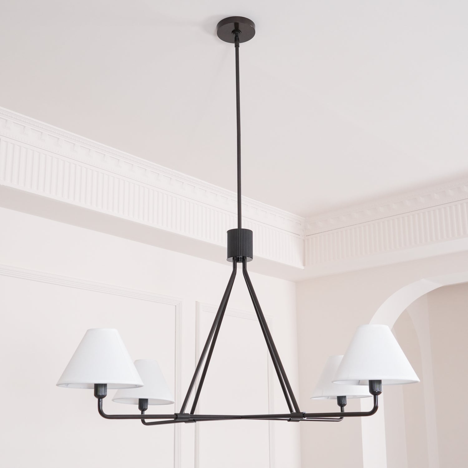Ornuvyh Vintage Industrial Metal Fabric Chandelier