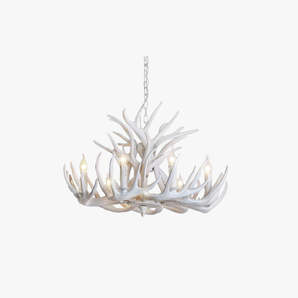 Silva Rustic Antler Metal Resin Chandelier Dining Room - Letslighting
