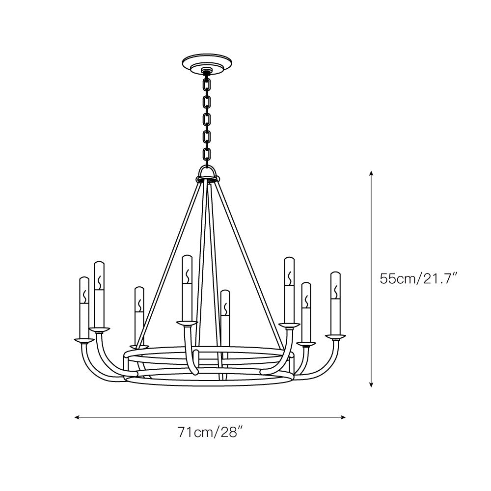 Xenuvyh Modern Minimalist Vintage Industrial Metal Chandelier