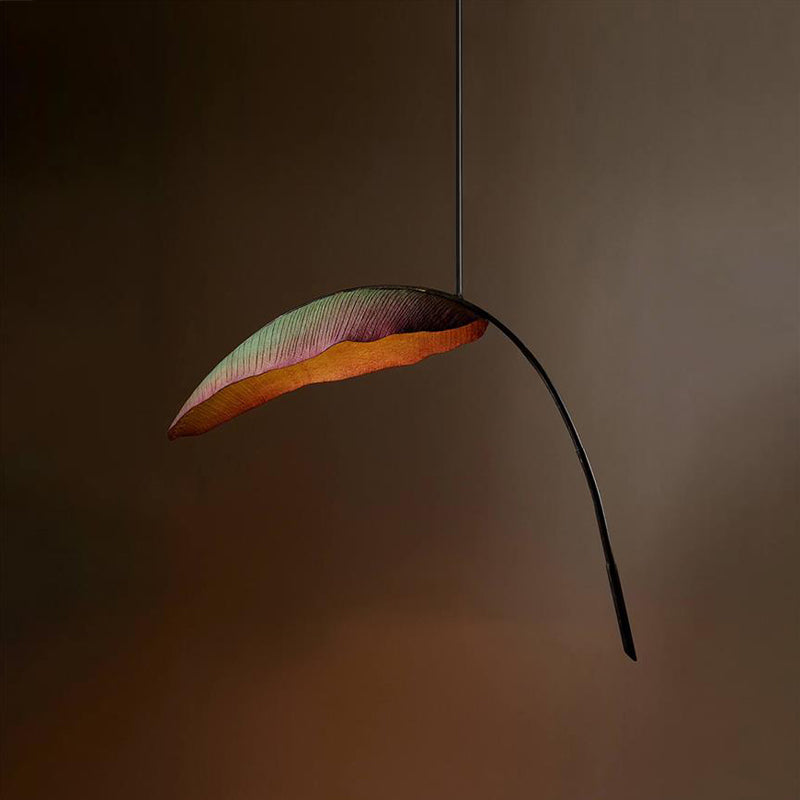 Rauduvyu Modern Minimalist Leaf Black Metal Chandelier