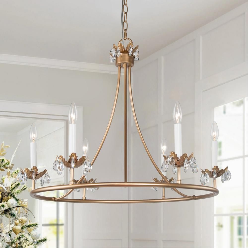 Yrvuvyh Vintage Industrial Luxury Brass Crystal Chandelier
