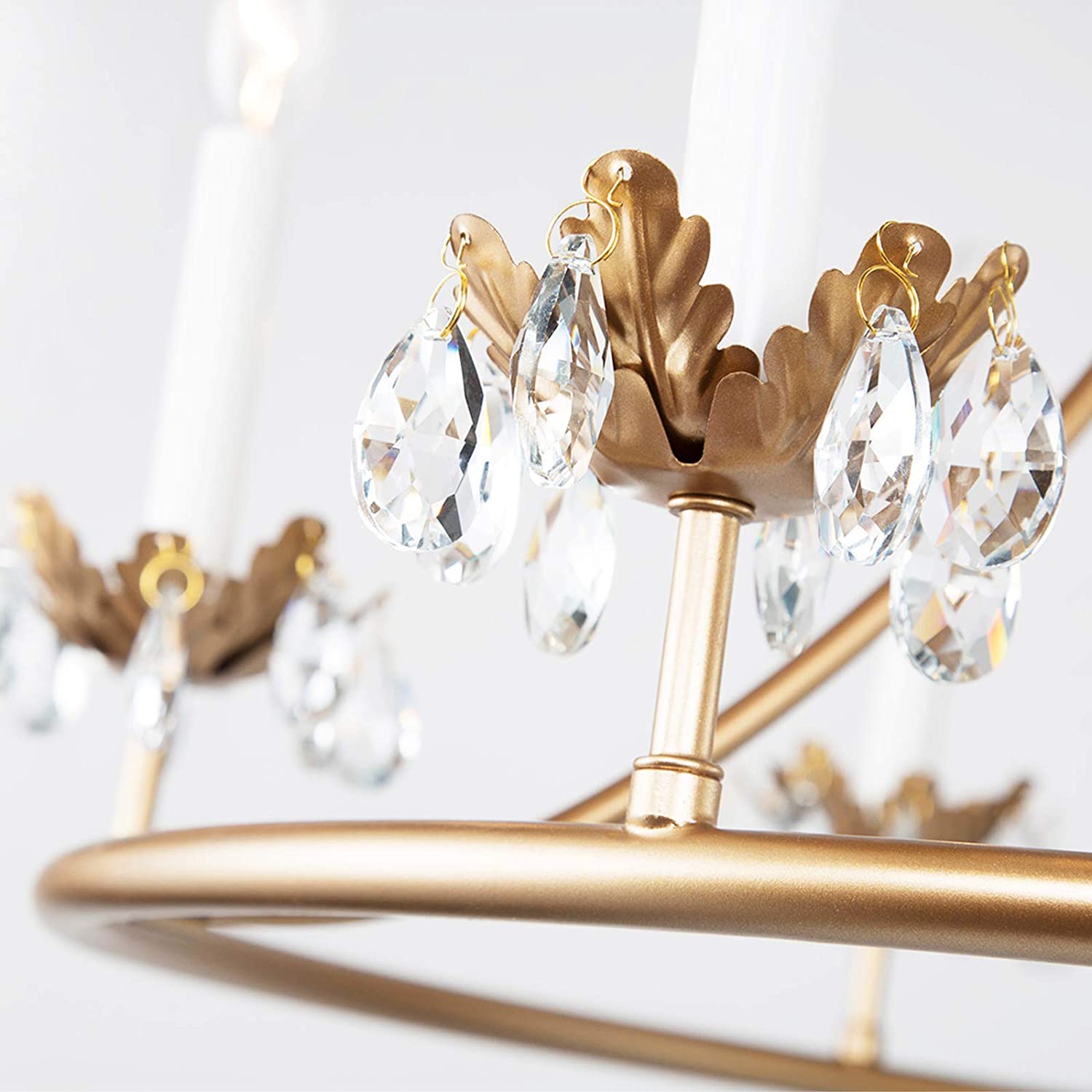 Yrvuvyh Vintage Industrial Luxury Brass Crystal Chandelier