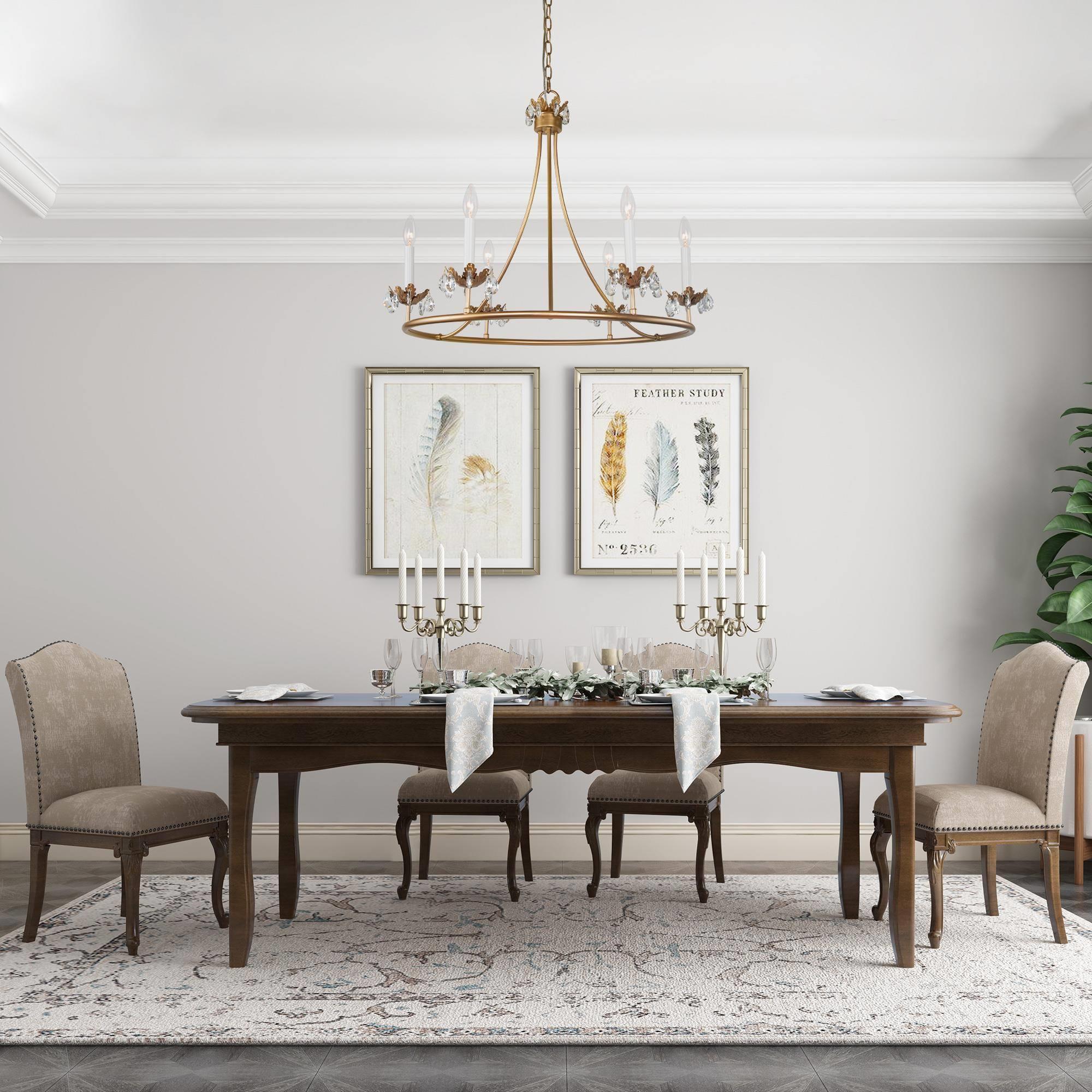 Yrvuvyh Vintage Industrial Luxury Brass Crystal Chandelier
