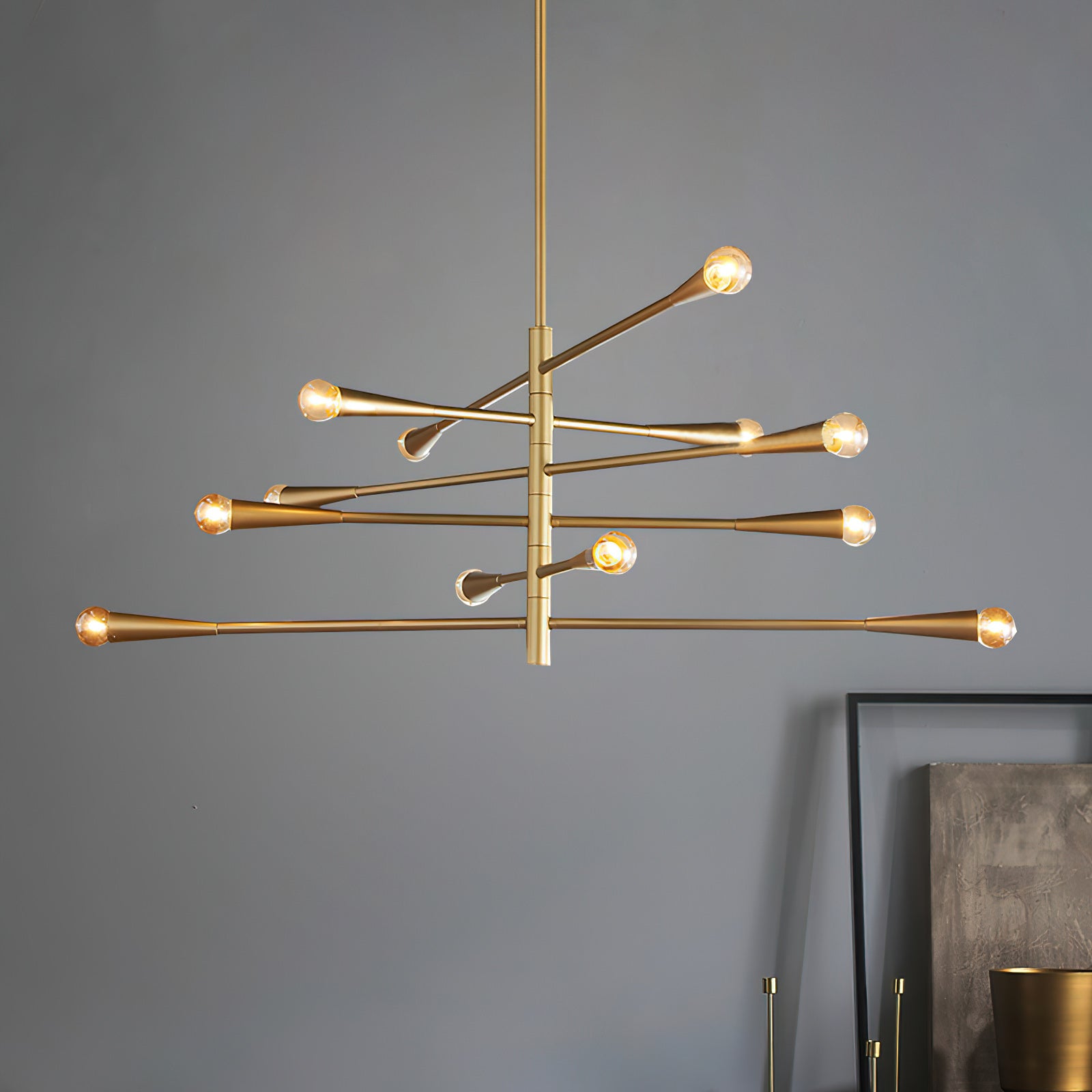 Sifuvyu Modern Minimalist Brass Metal Chandelier