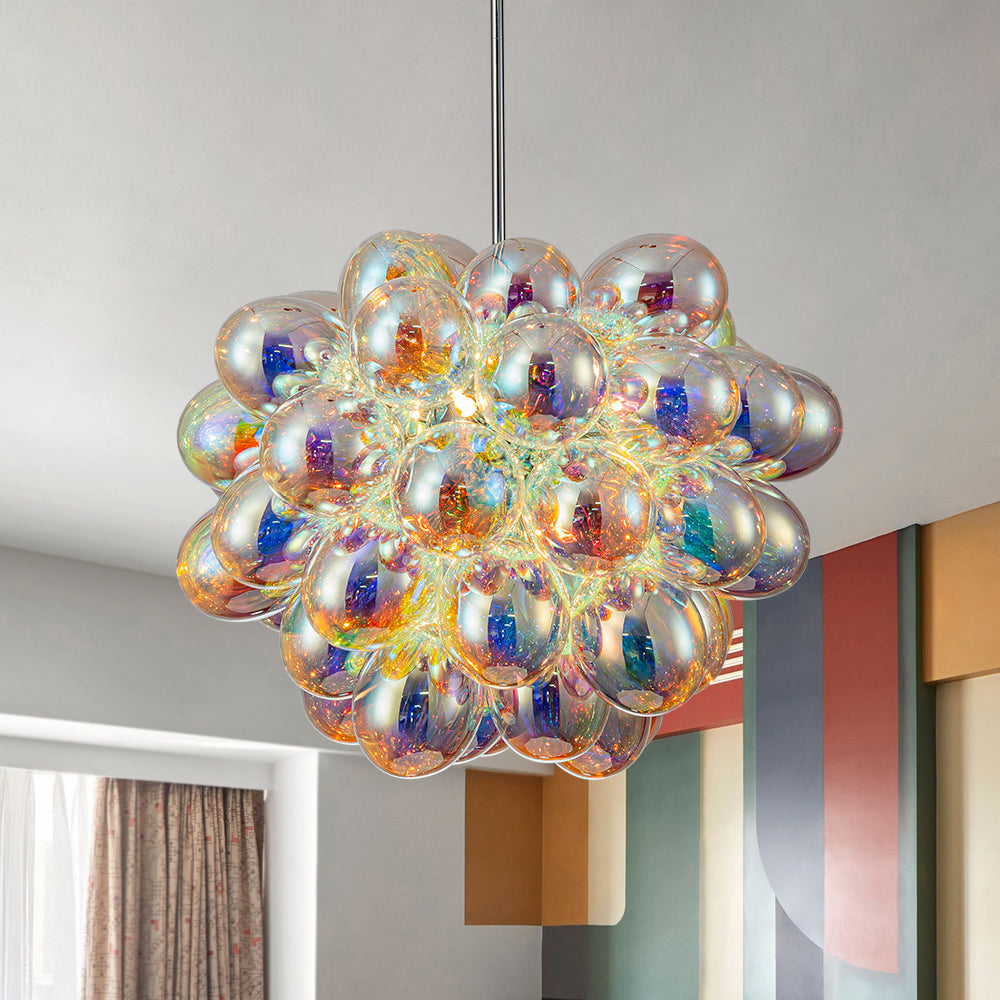 Ljomast Bauhaus Color Stained Cluster Glass Chandelier