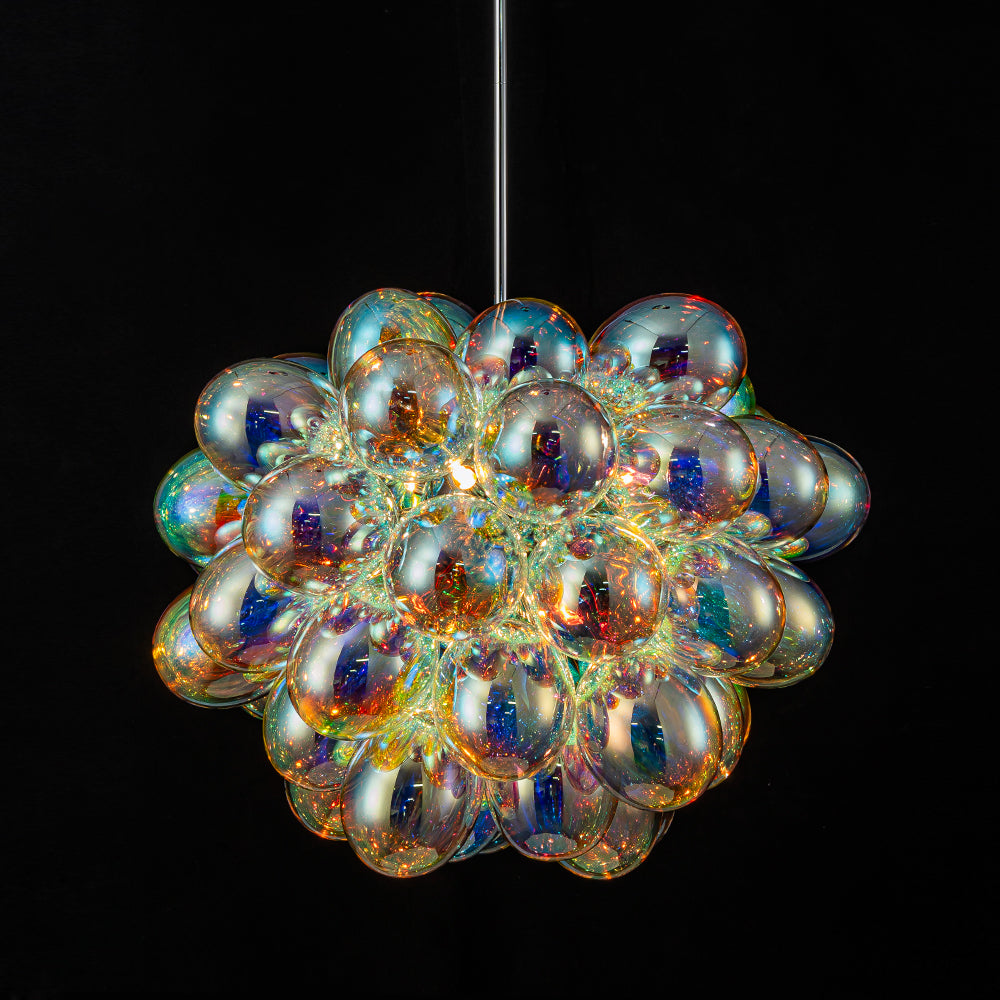 Ljomast Bauhaus Color Stained Cluster Glass Chandelier