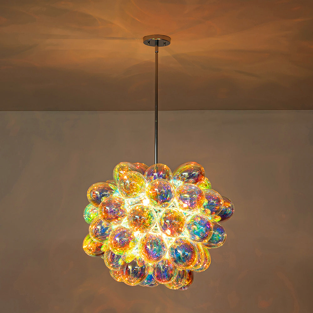 Ljomast Bauhaus Color Stained Cluster Glass Chandelier