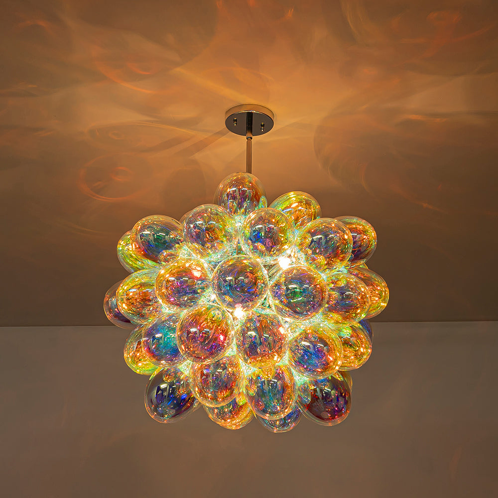Ljomast Bauhaus Color Stained Cluster Glass Chandelier