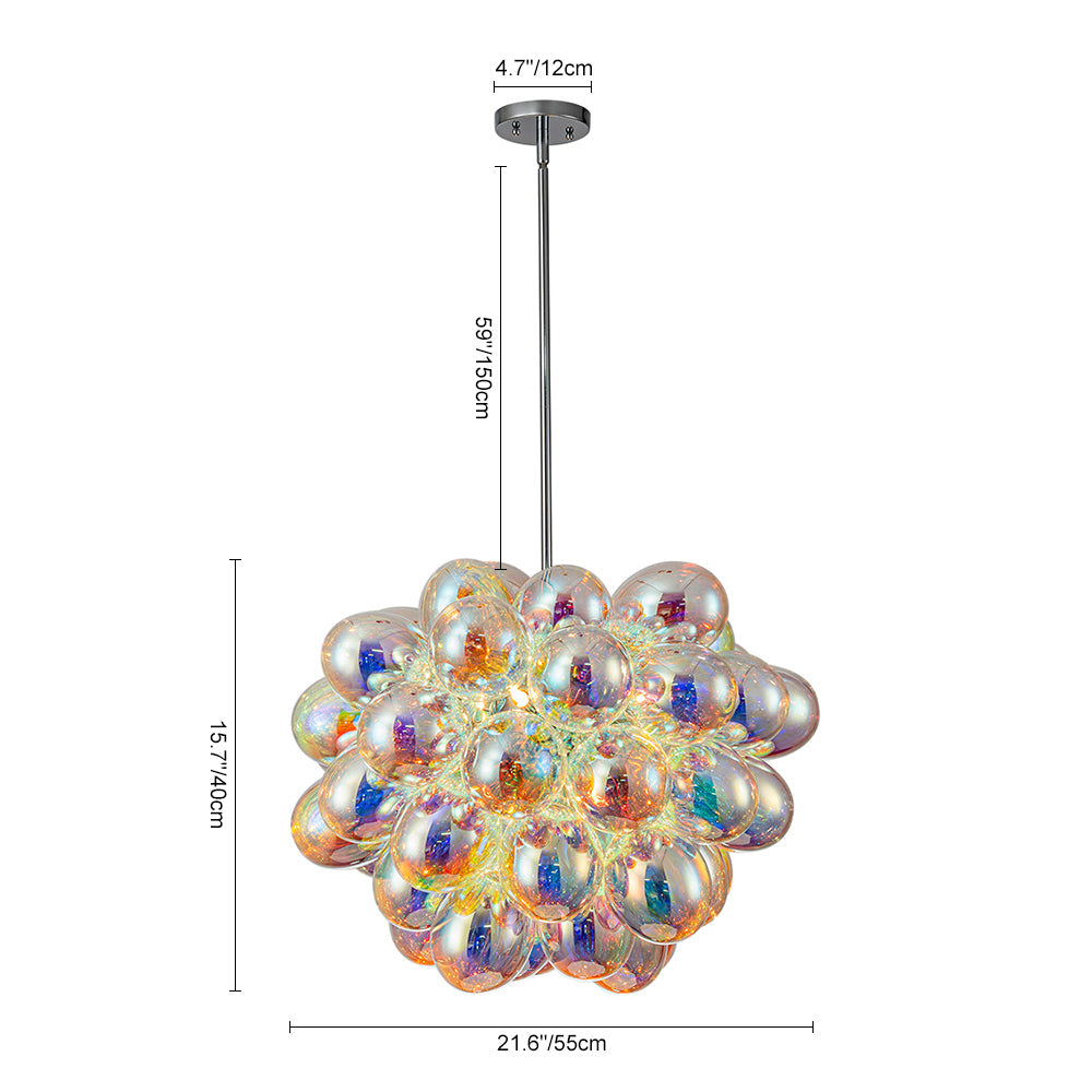 Ljomast Bauhaus Color Stained Cluster Glass Chandelier