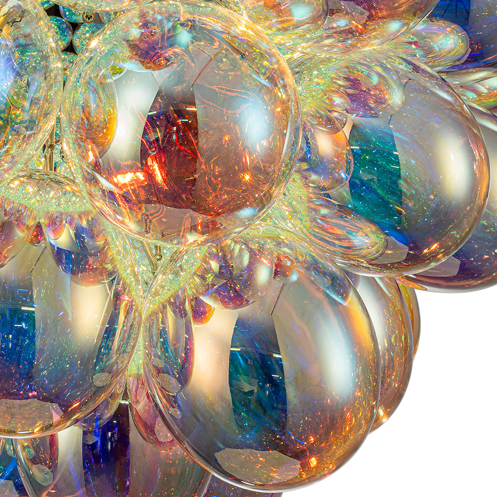 Ljomast Bauhaus Color Stained Cluster Glass Chandelier