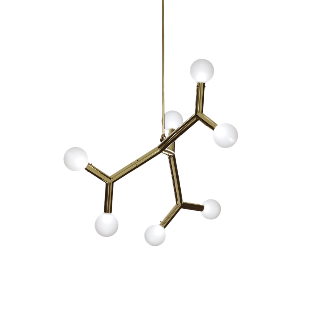 Ulfuvyu Modern Minimalist Ball Brass Glass Chandelier